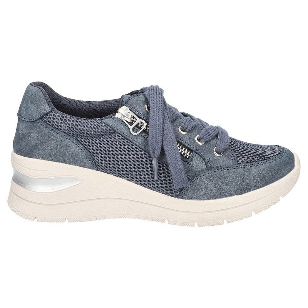 Easy Street Comfort Wave Barrie Navy Mesh Zip Up Sneakers Womens 9.5 W NEW - Picture 2 of 12
